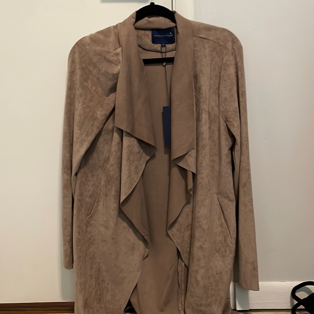 NWT Medium Adrienne Vittadini Faux Suede cardigan